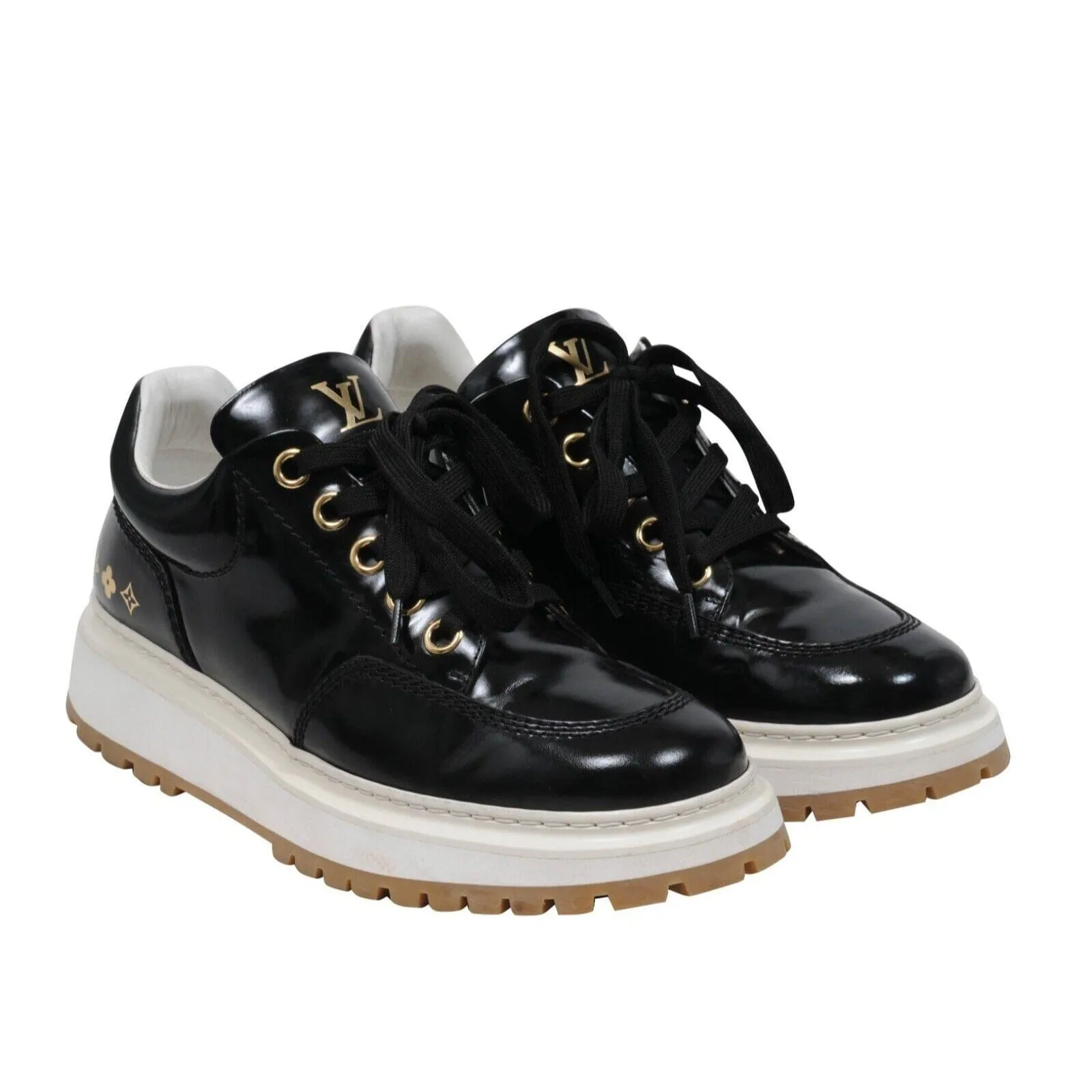 Abbesses Black Leather Chunky Derby Sneakers