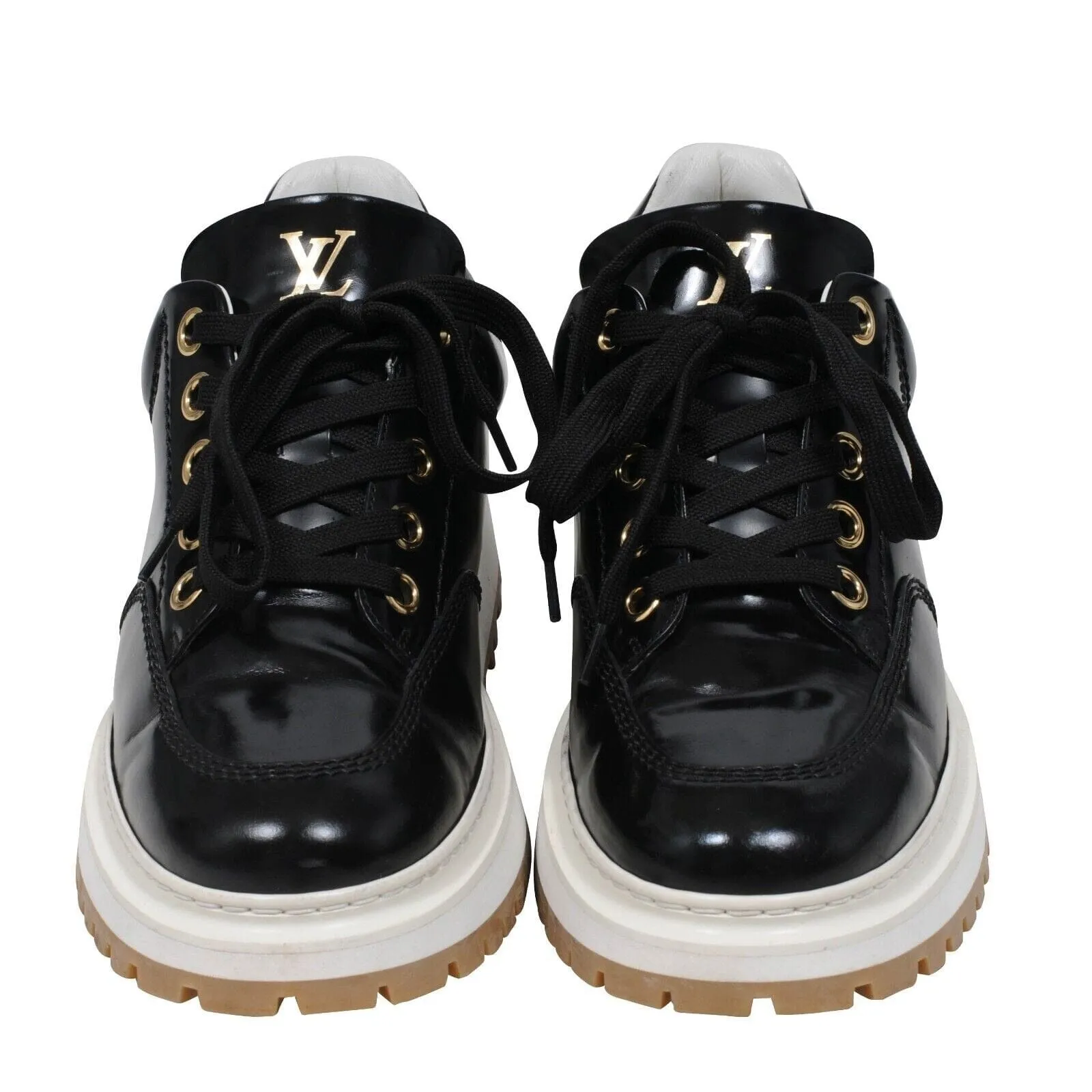 Abbesses Black Leather Chunky Derby Sneakers