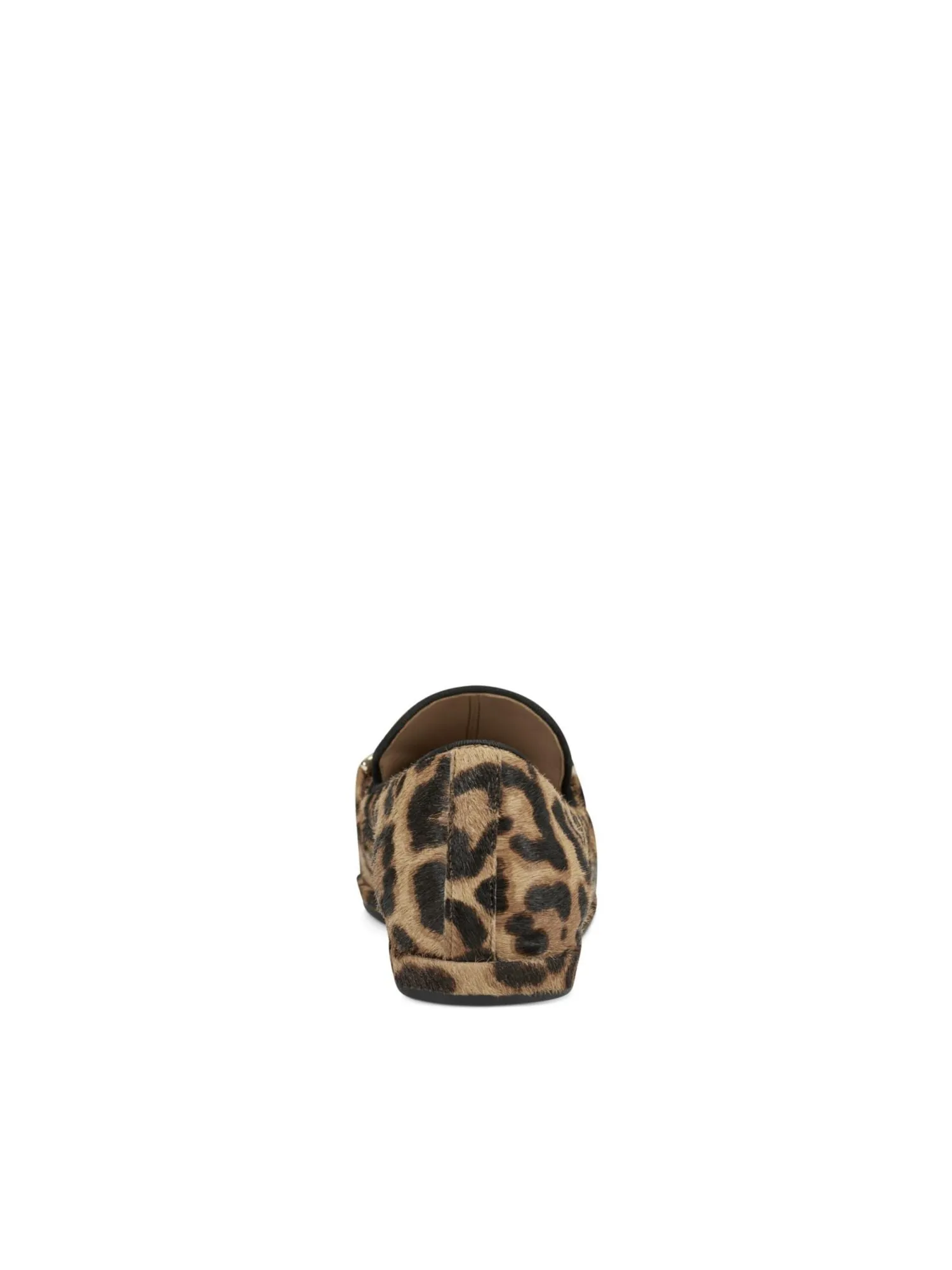 AEROSOLES Womens Brown Leopard Print Gold Tone Chain Comfort Breathable Kailee Round Toe Slip On Leather Loafers Shoes M