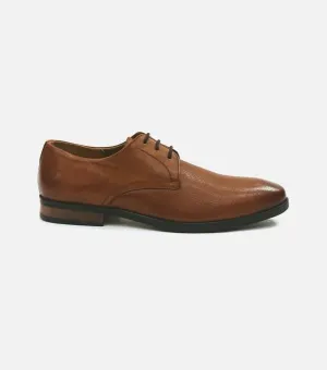 BROWN LEATHER SHOES BRAIDED