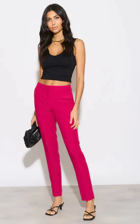 Fuchsia Straight Classic Trousers