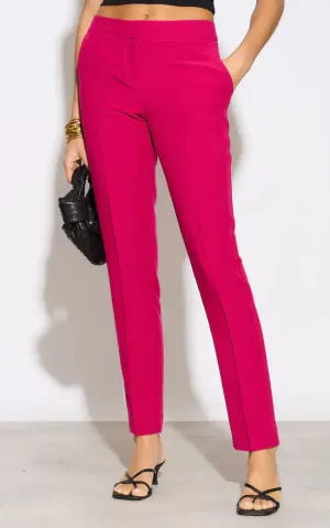 Fuchsia Straight Classic Trousers