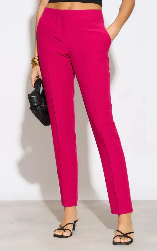 Fuchsia Straight Classic Trousers