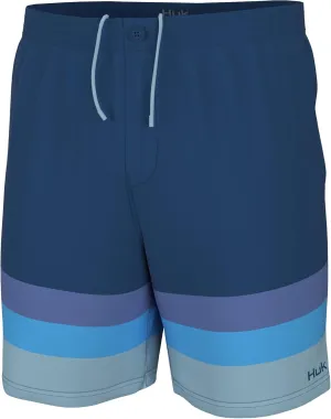 HUK Men's Pursuit Pattern Boardshorts, Quick-Dry Swimsuit