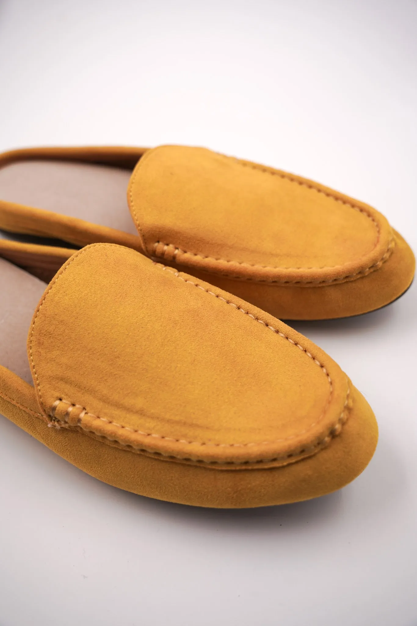 Lemon Suedette Slip Ons