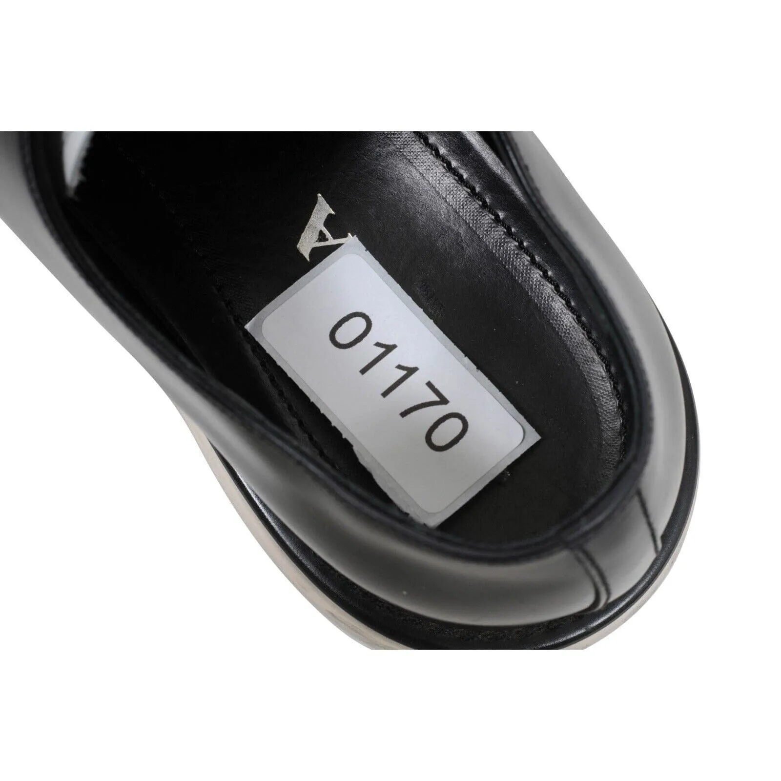 Levitate Creeper Black White Leather Platform Derby