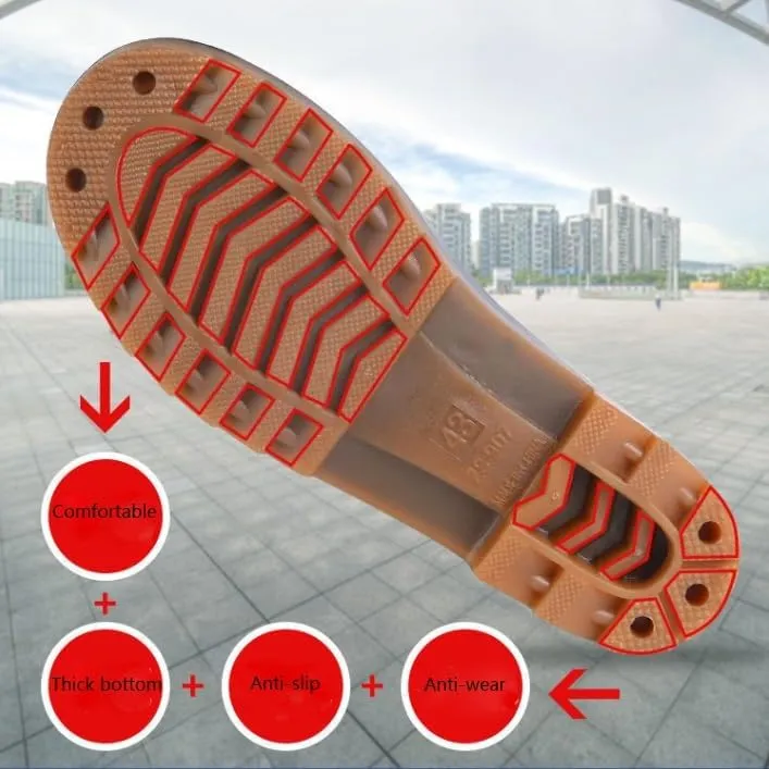 Lightweight Mid Calf Anti Slip Waterproof Rubber Fishing Rain Boot for Men, Outdoor Garden Work PVC Breathable Rain Boots, for Gardening Farming Camping Fishing and Yard Working
