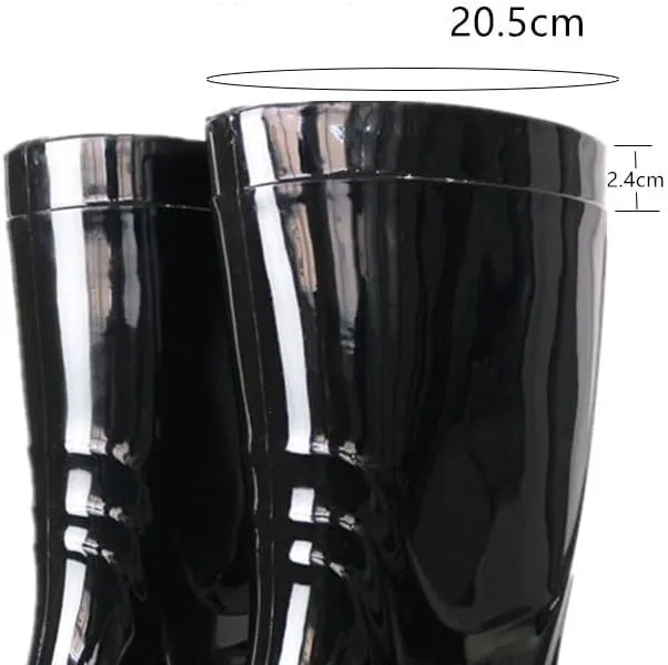 Lightweight Mid Calf Anti Slip Waterproof Rubber Fishing Rain Boot for Men, Outdoor Garden Work PVC Breathable Rain Boots, for Gardening Farming Camping Fishing and Yard Working