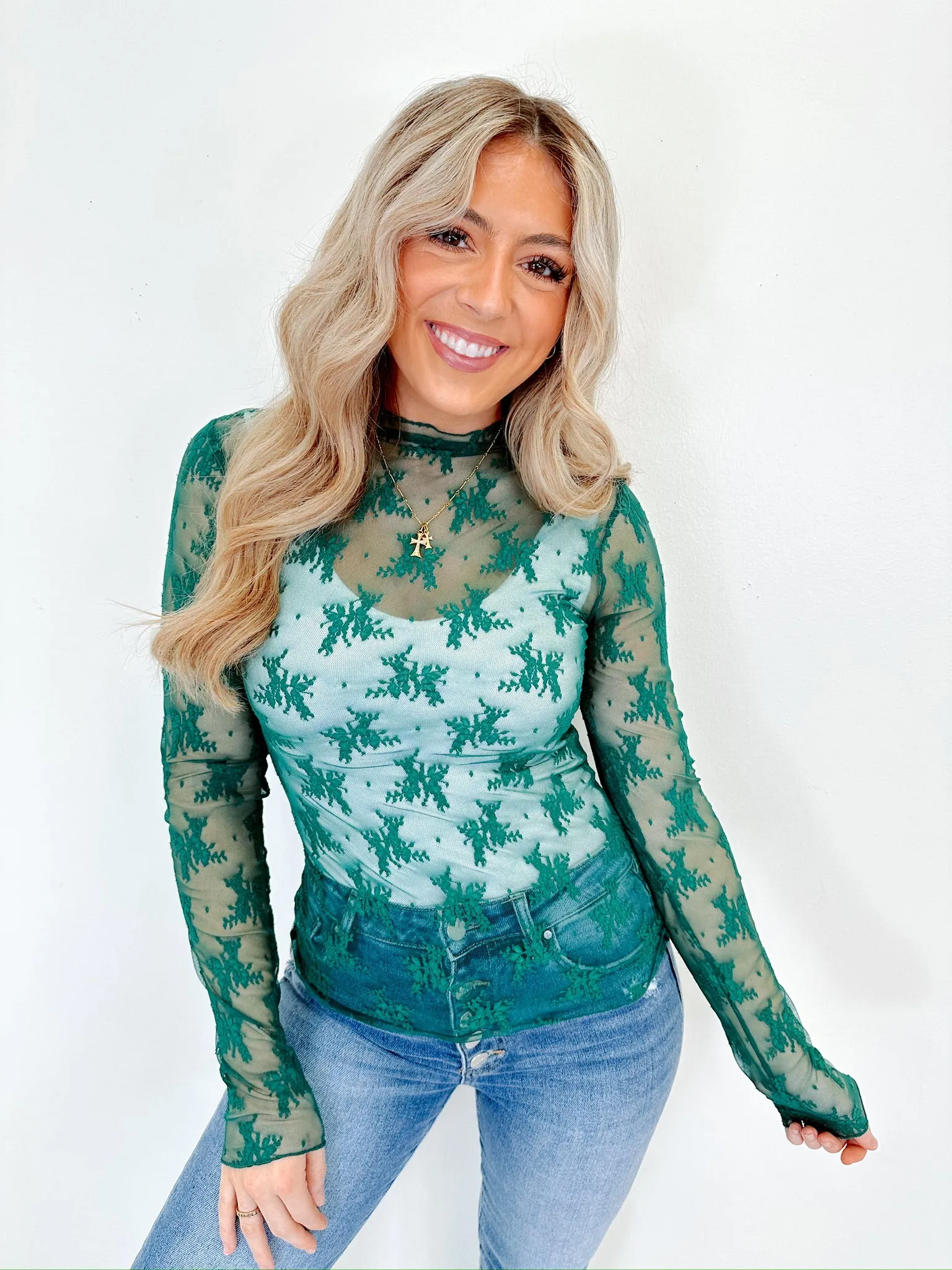 Lolita Lace Sheer Top - Green