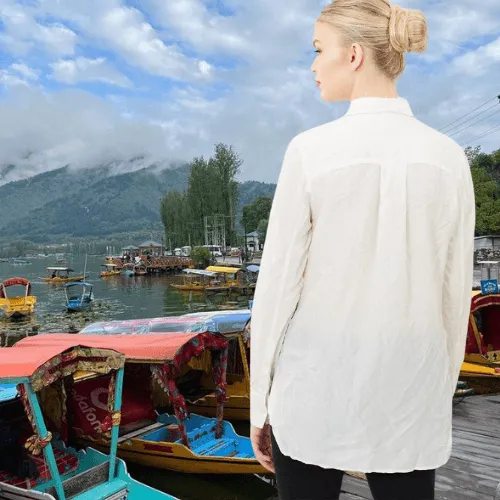 Long Sleeve Crushed Silk Shirt