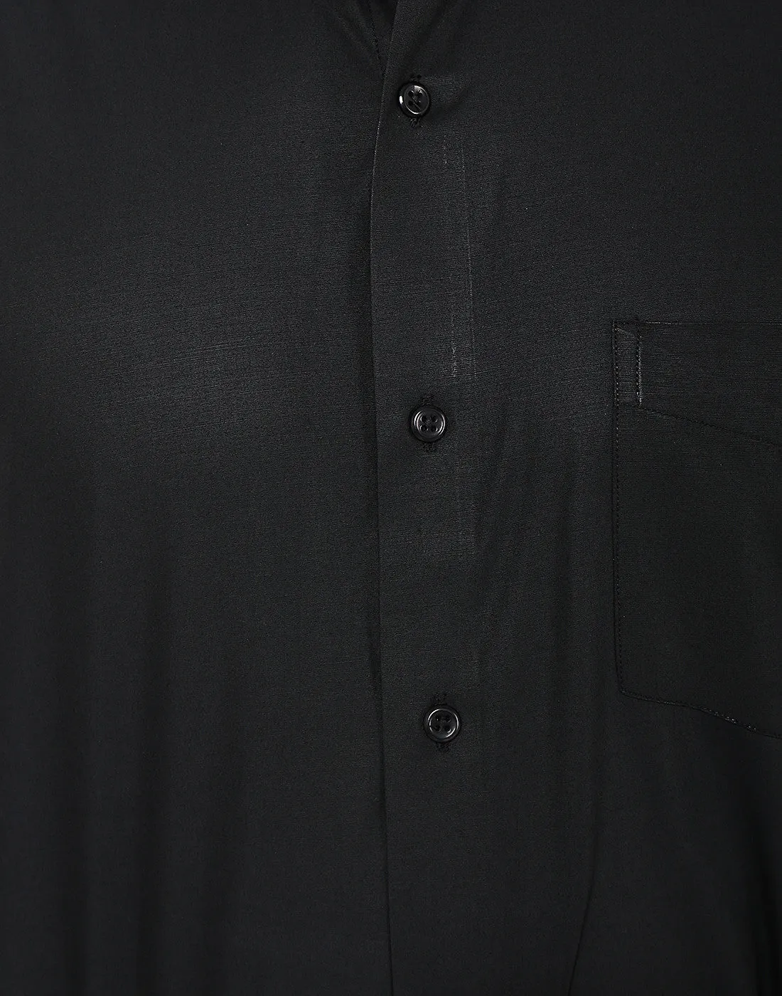 Men Black Solid Cotton Rich Slim Fit Formal Shirt