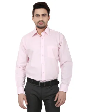 Men Pink Solids Cotton Rich Regular Fit Formal Shirt