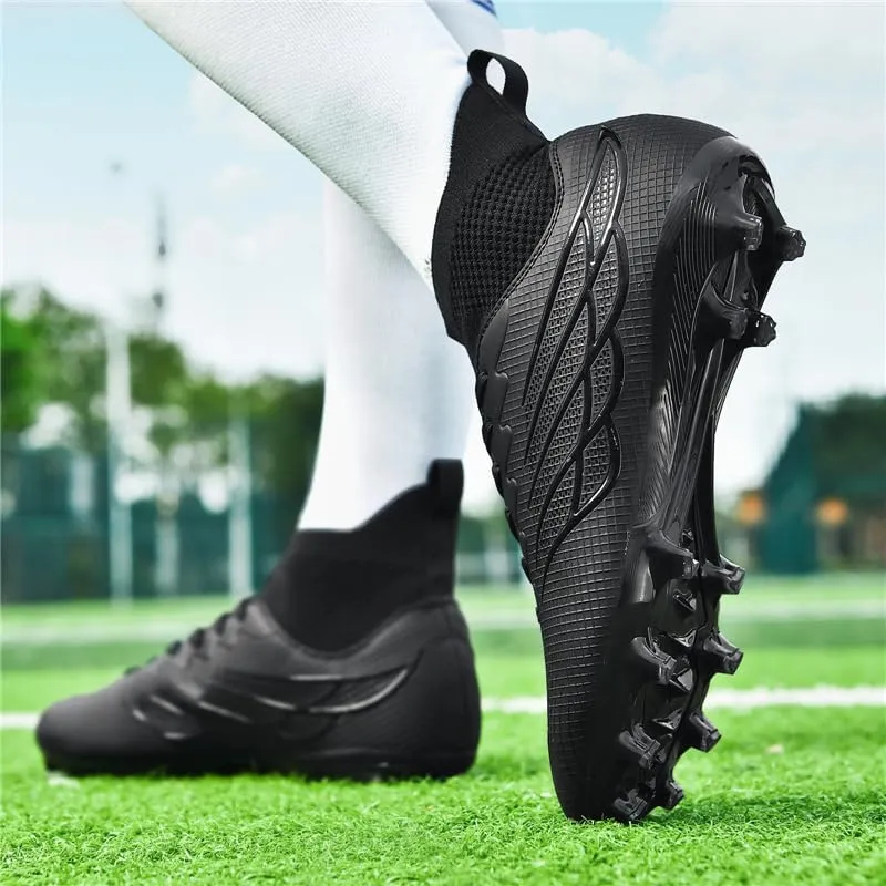 Men's Soccer Cleats Football Cleats for Mens Big Boys High-Top Non-Slip Spikes Shoes for Youth Professional Training Turf Indoor Outdoor Sneaker