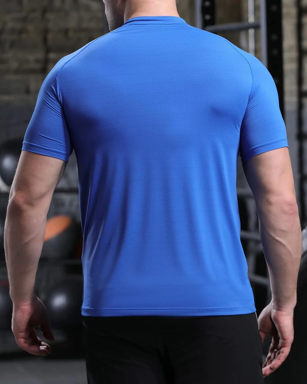 Mens Sport Shirts Short Sleeve Quick Dry Workout Running Gym T-Shirt Quick Dry Half Zip Athletic Sports T-Shirts