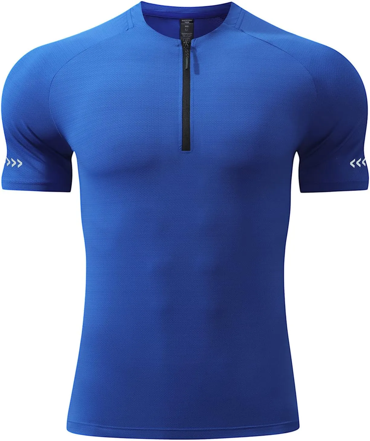 Mens Sport Shirts Short Sleeve Quick Dry Workout Running Gym T-Shirt Quick Dry Half Zip Athletic Sports T-Shirts