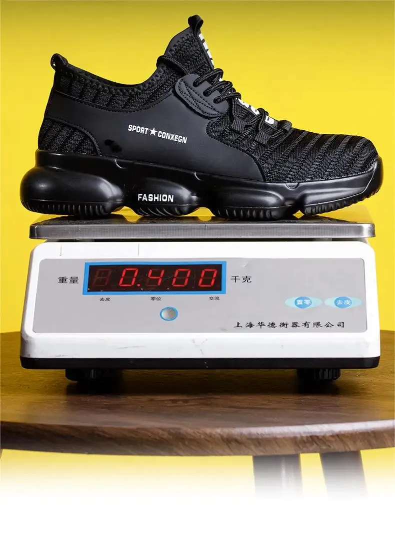 Men's Work Sneakers Steel Toe Puncture-Proof Safety Shoes Boots Men's Anti-smash Working Protective Shoes