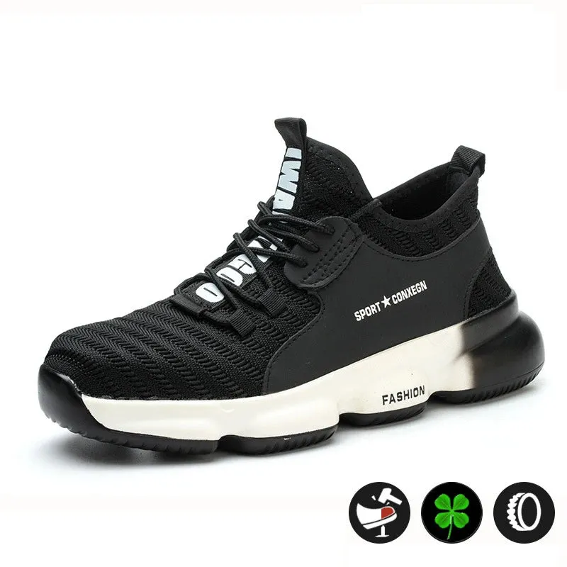 Men's Work Sneakers Steel Toe Puncture-Proof Safety Shoes Boots Men's Anti-smash Working Protective Shoes