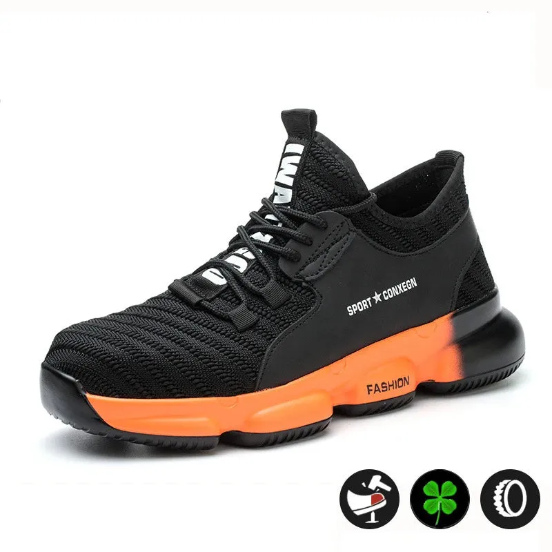 Men's Work Sneakers Steel Toe Puncture-Proof Safety Shoes Boots Men's Anti-smash Working Protective Shoes