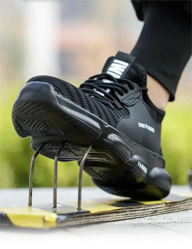 Men's Work Sneakers Steel Toe Puncture-Proof Safety Shoes Boots Men's Anti-smash Working Protective Shoes