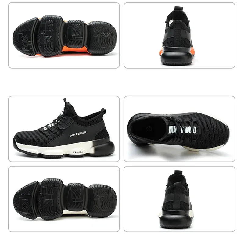 Men's Work Sneakers Steel Toe Puncture-Proof Safety Shoes Boots Men's Anti-smash Working Protective Shoes