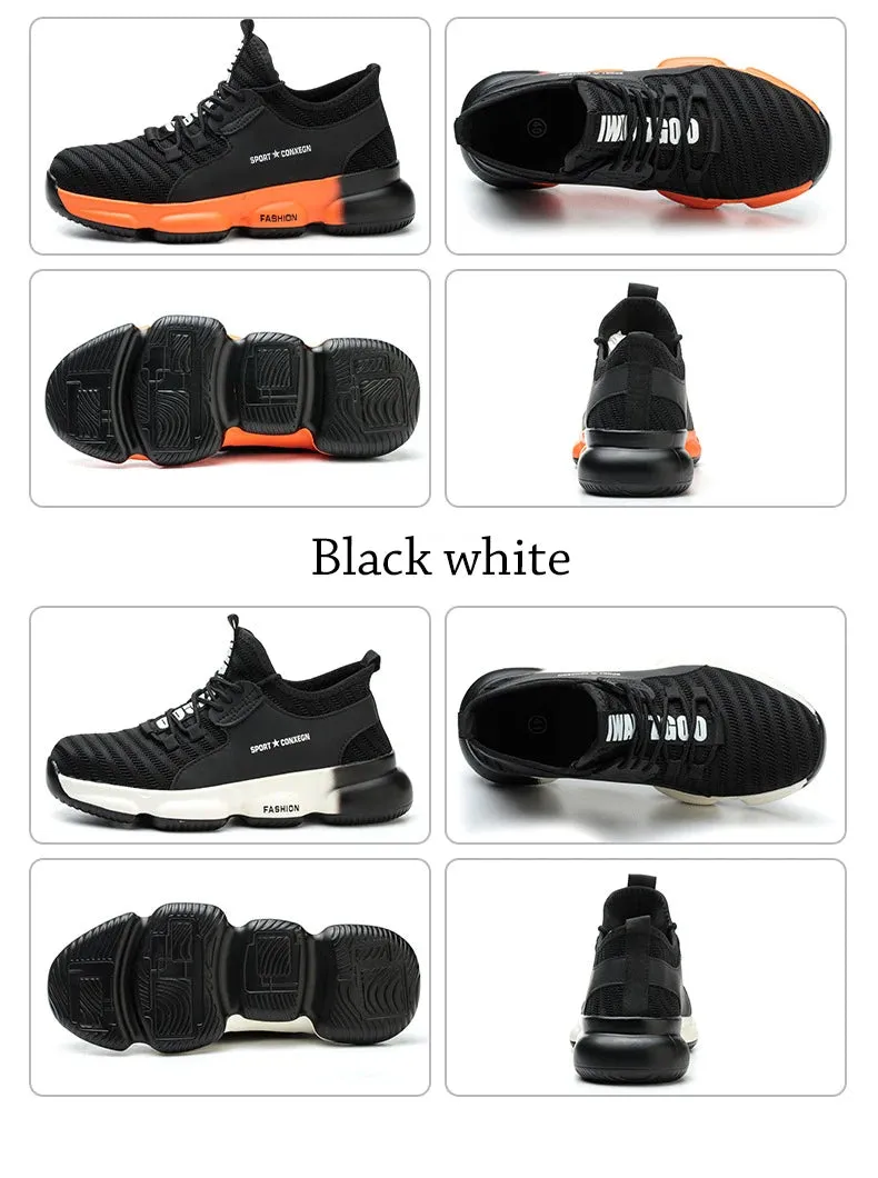 Men's Work Sneakers Steel Toe Puncture-Proof Safety Shoes Boots Men's Anti-smash Working Protective Shoes
