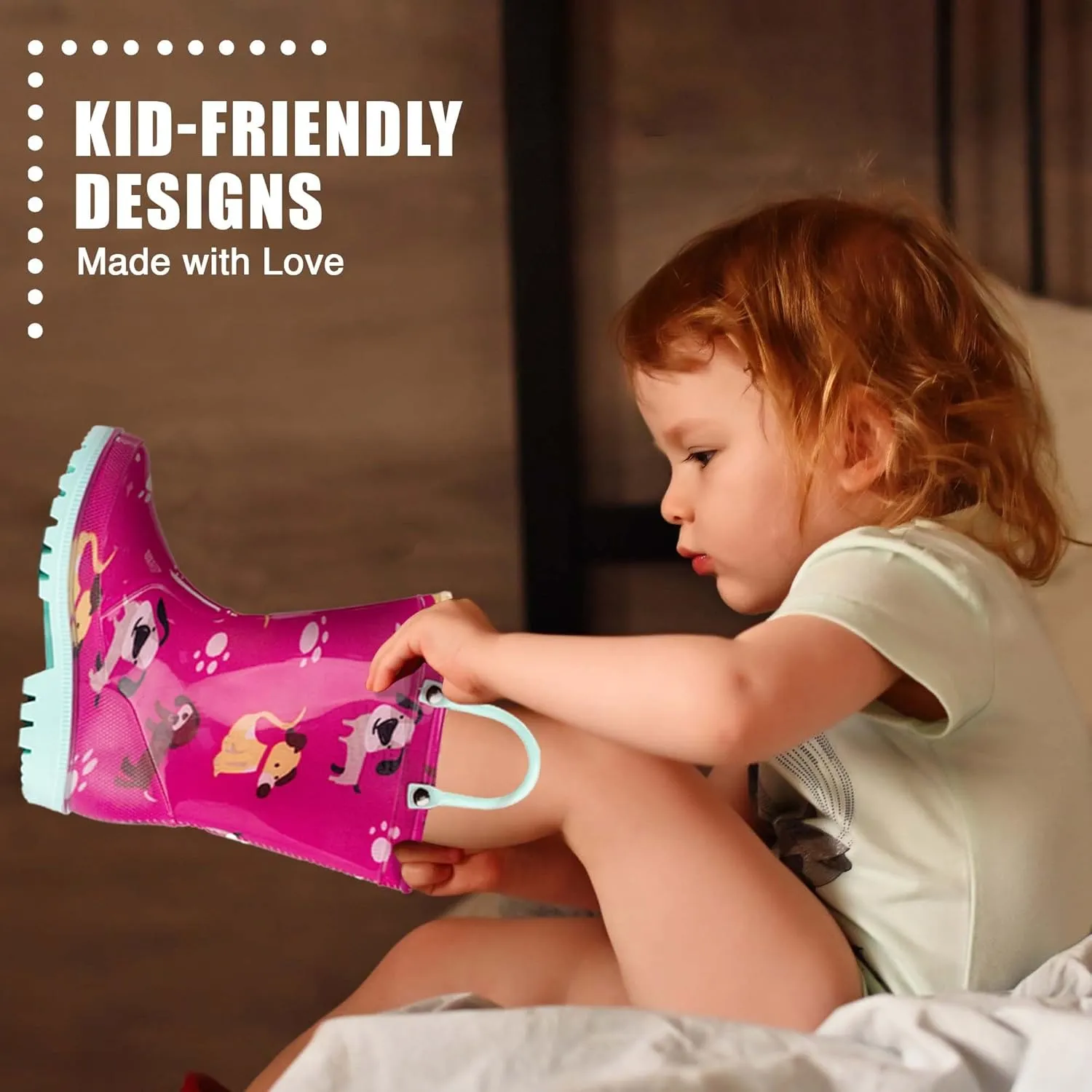 NORTY PVC Rain Boots for Kids - Waterproof PVC Boots Boys and Girls Solid & Printed Rainboots for Toddlers and Kids