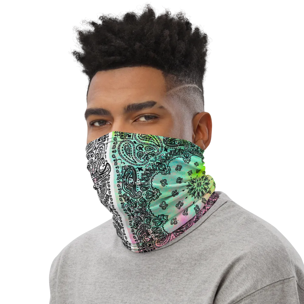 ROYAL ICONIC | Bandana Flag Tie Dye Acid Wash Aether Pour Unisex 3-in-1 Facemask Gaiter HueMan Gang Cray On Color Cloud Pink Neon Vaporwave