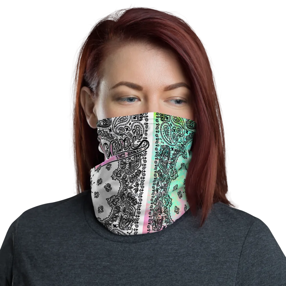 ROYAL ICONIC | Bandana Flag Tie Dye Acid Wash Aether Pour Unisex 3-in-1 Facemask Gaiter HueMan Gang Cray On Color Cloud Pink Neon Vaporwave