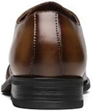 Shoes Dress Oxford for Men Lace Up Wing Tip Brogue Derby Shoes Cowhide Block Heel Non Slip Anti-Slip Business Suitable for Many Occasions