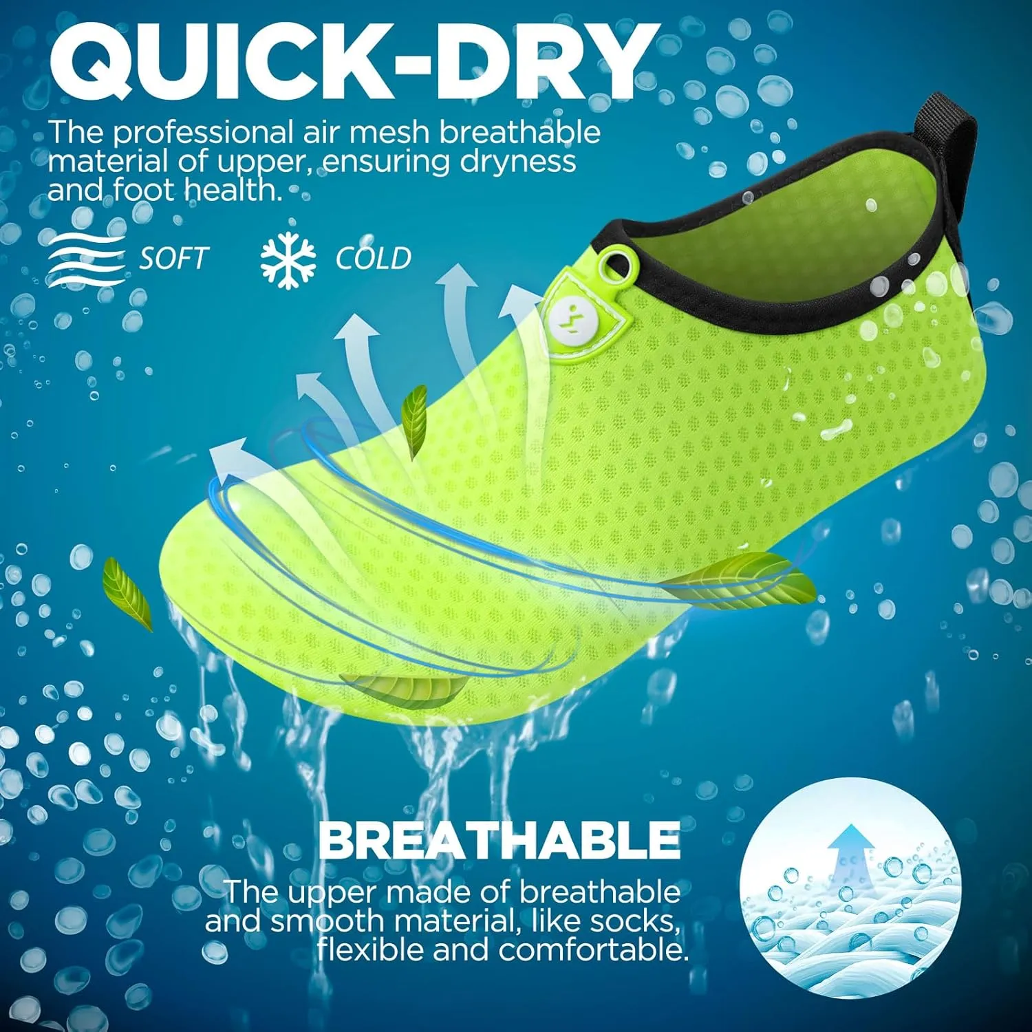 SIMARI Water Shoes for Women Men Swim Aqua Socks Beach Pool Essentials Barefoot Surf River Boat Kayak Sea Yoga Sand Exercise Sport Accessories Breathable Quick-Dry Adult Youth Kid Size SWS001