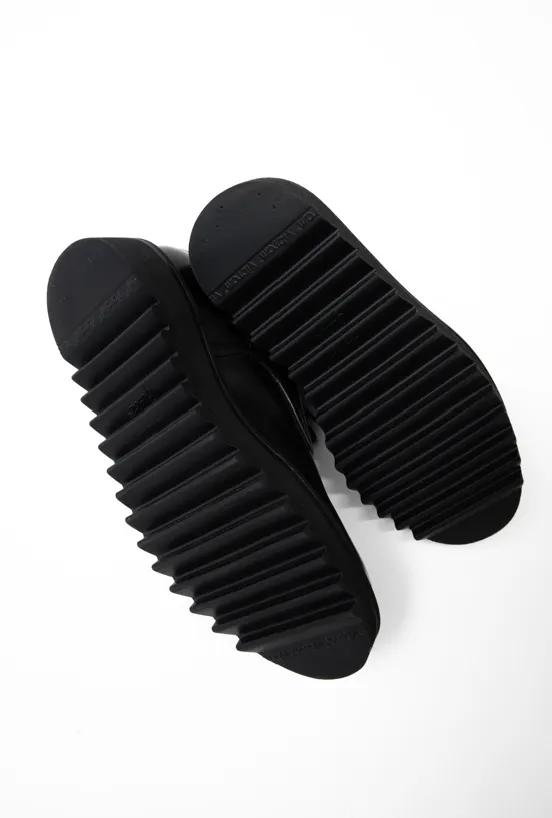 Smooth Black Leather Derby Shoes