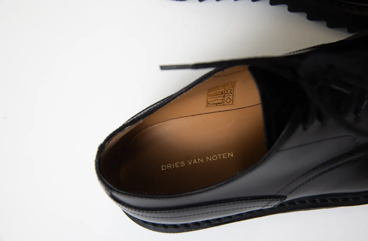 Smooth Black Leather Derby Shoes