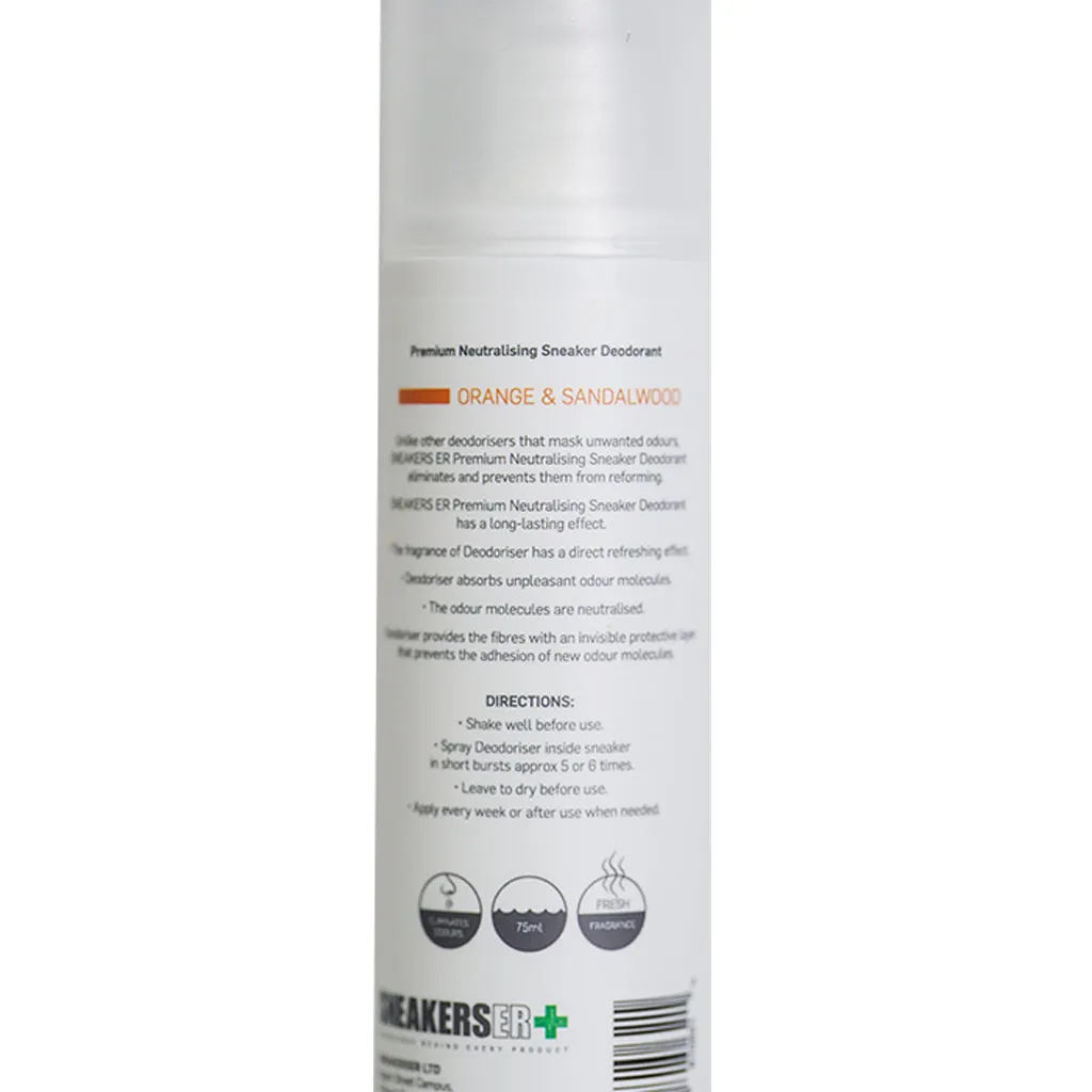 SneakersER  DEODORISER - Premium Neutralising Deodorant Orange & Sandalwood 75ML