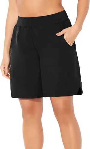 Swimsuits For All Women's Quick-Dry Petal Hem Short (Plus