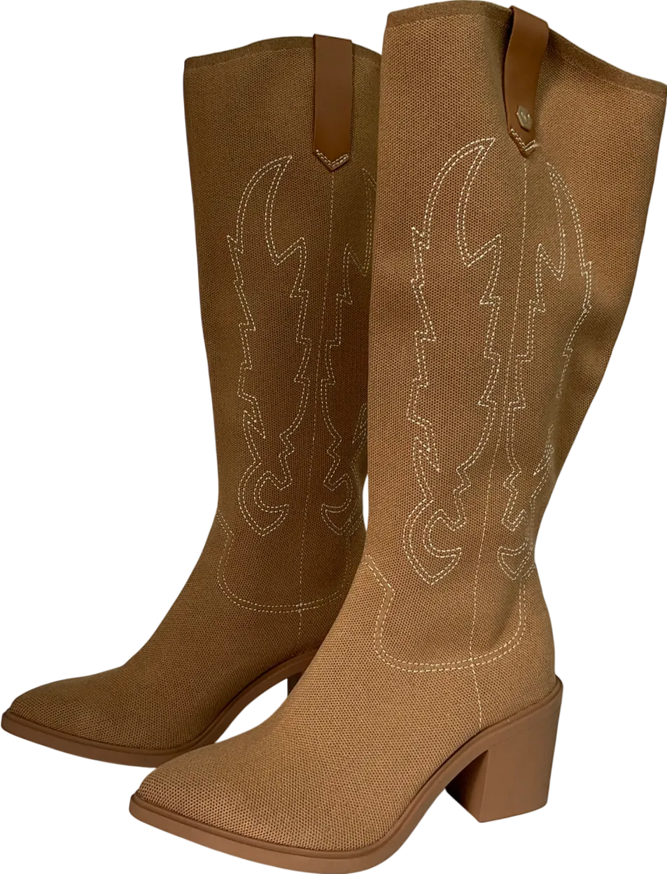 vivaia Beige Pointed-toe Western Knee-high Boots UK 4 EU 37 