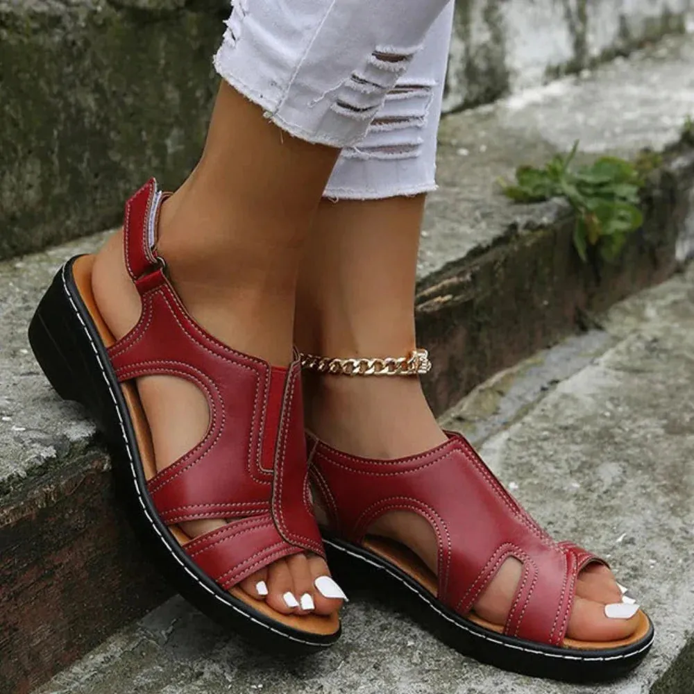 Weddy | Women's Orthopedic Leather Wedge Sandals for Comfort & Style