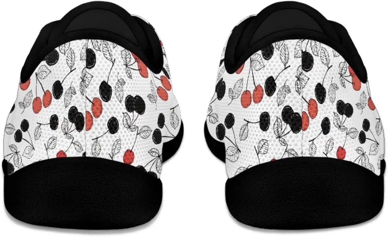 Womens Barefoot Shoes Lace Up Wide Toe Jogging Casual Sneakers Fruit Print