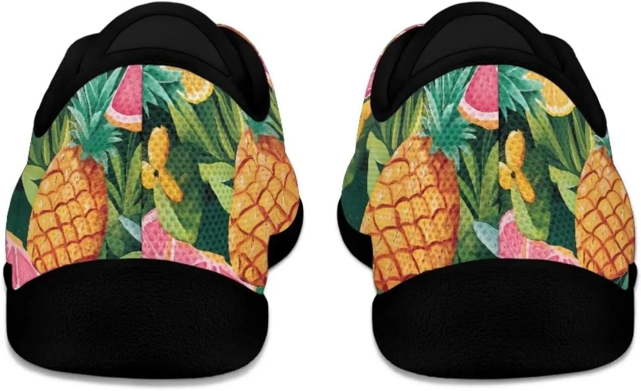 Womens Barefoot Shoes Lace Up Wide Toe Jogging Casual Sneakers Fruit Print